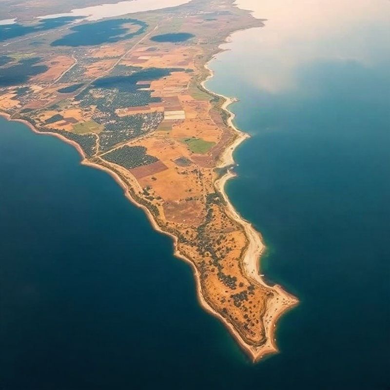 Aerial view of Lake Victoria shoreline near Kisumu